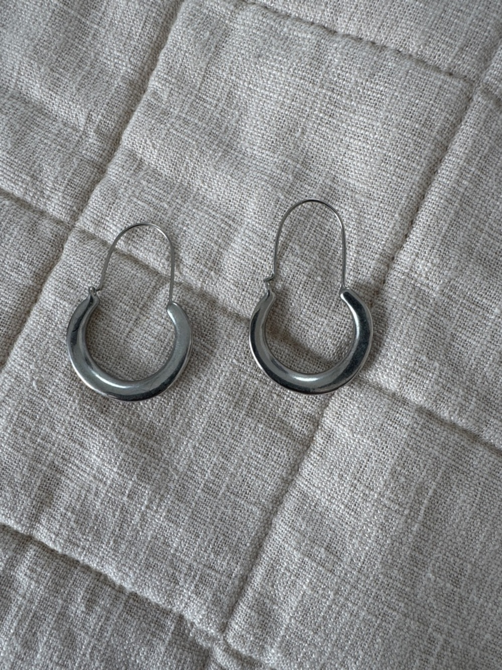 LOFT Polished Silver Crescent Drop Earrings